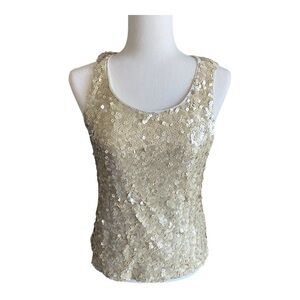 FOREVER 21-GOLD SEQUIN TOP-SIZE SMALL